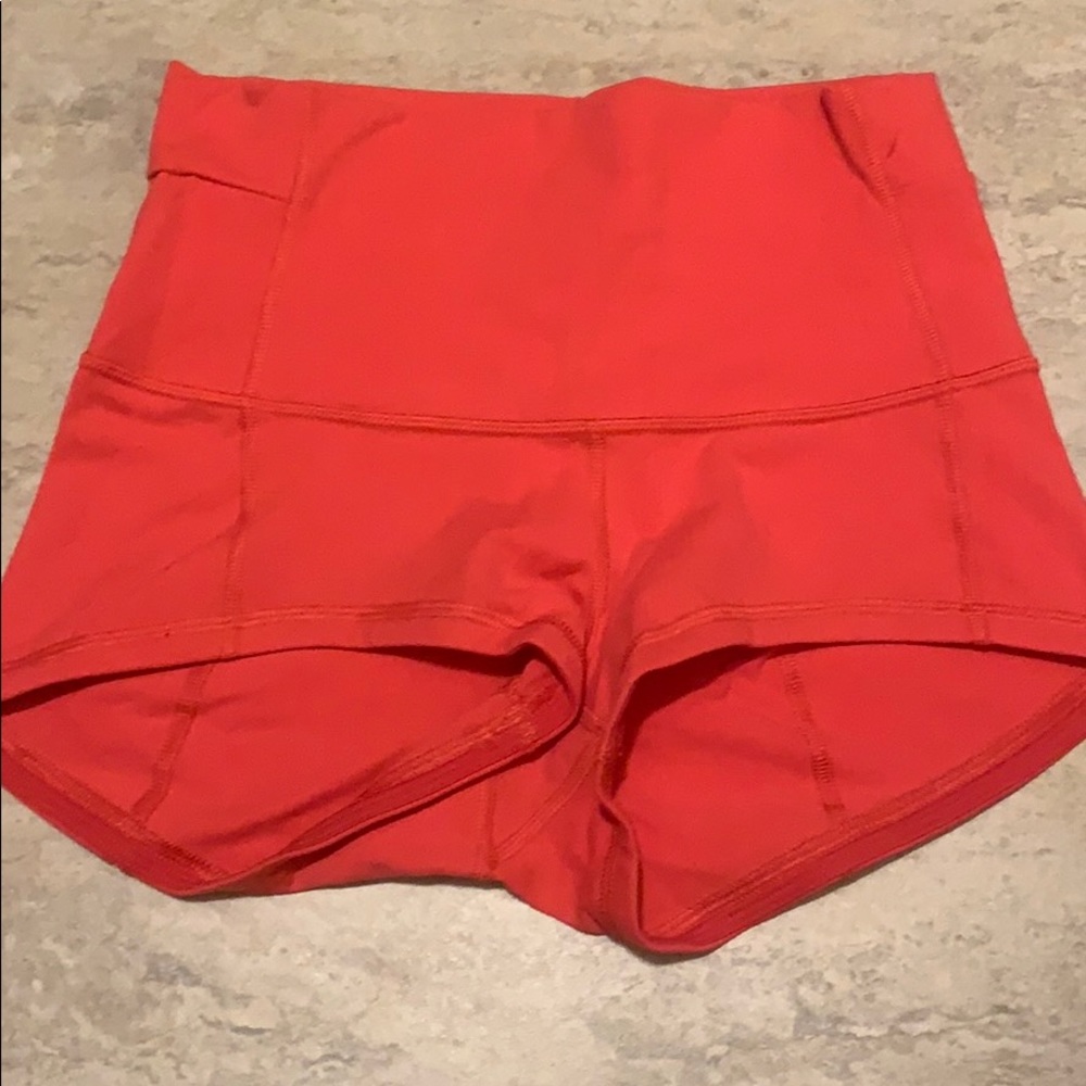 Coral color lululemon tights